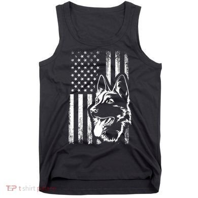Patriotic German Shepherd AMERICAN FLAG Dog Lover Gift TShirt Tank Top