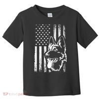 Patriotic German Shepherd AMERICAN FLAG Dog Lover Gift TShirt Toddler T-Shirt thumb 0