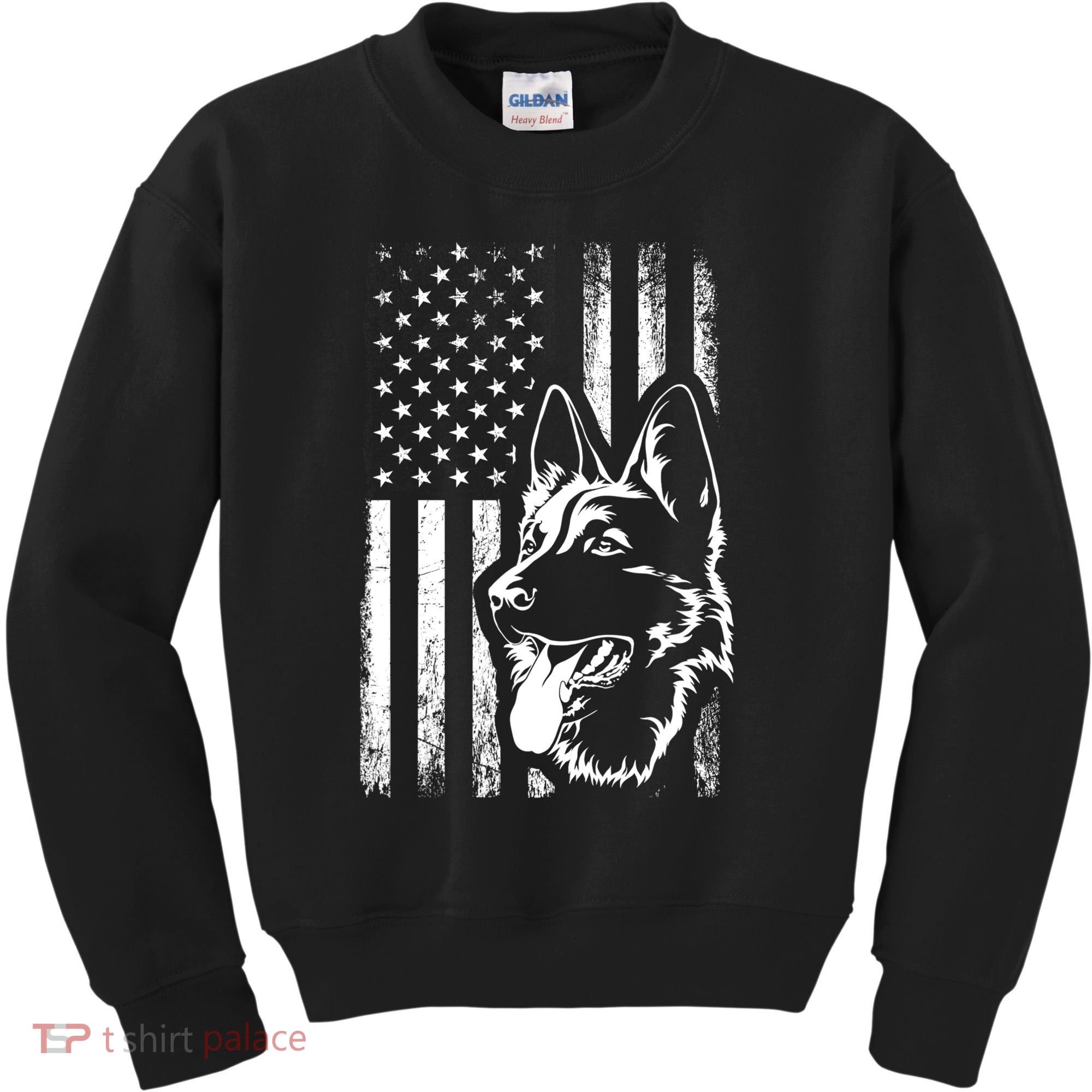 Patriotic German Shepherd AMERICAN FLAG Dog Lover Gift TShirt Kids Sweatshirt