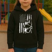 Patriotic German Shepherd AMERICAN FLAG Dog Lover Gift TShirt Kids Hoodie thumb 3