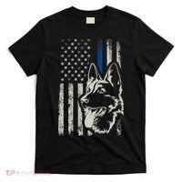Patriotic German Shepherd K9 Unit Thin Blue Line Police Gift T-Shirt thumb 0