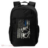 Patriotic German Shepherd K9 Unit Thin Blue Line Police Gift Backpack thumb 0