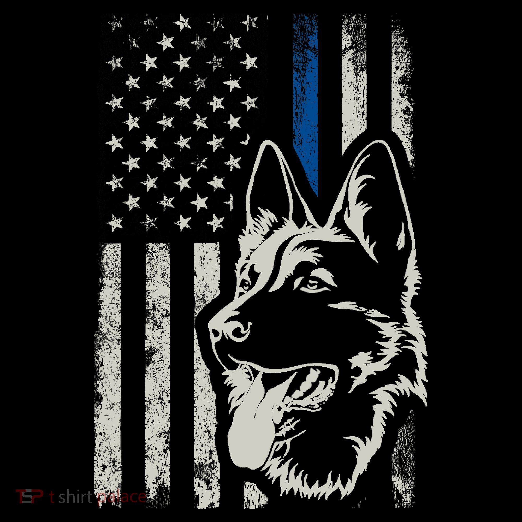 Patriotic German Shepherd K9 Unit Thin Blue Line Police Gift Women's Hoodie