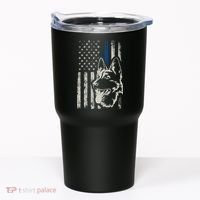 Patriotic German Shepherd K9 Unit Thin Blue Line Police Gift Tumbler thumb 0