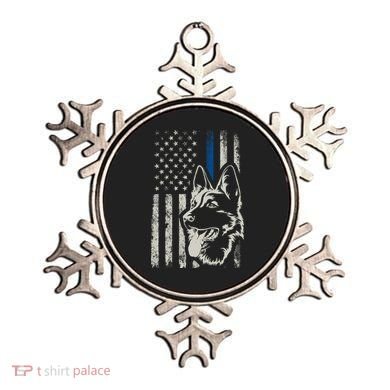 Patriotic German Shepherd K9 Unit Thin Blue Line Police Gift Ornament