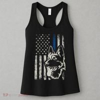 Patriotic German Shepherd K9 Unit Thin Blue Line Police Gift Women's Tank Top thumb 3