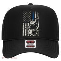 Patriotic German Shepherd K9 Unit Thin Blue Line Police Gift Hat thumb 0