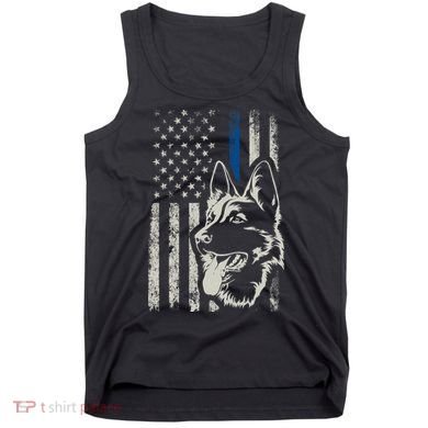 Patriotic German Shepherd K9 Unit Thin Blue Line Police Gift Tank Top