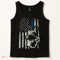Patriotic German Shepherd K9 Unit Thin Blue Line Police Gift Tank Top thumb 2