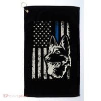 Patriotic German Shepherd K9 Unit Thin Blue Line Police Gift Golf Towel thumb 0