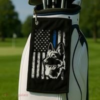Patriotic German Shepherd K9 Unit Thin Blue Line Police Gift Golf Towel thumb 2