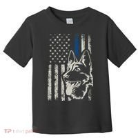 Patriotic German Shepherd K9 Unit Thin Blue Line Police Gift Toddler T-Shirt thumb 0