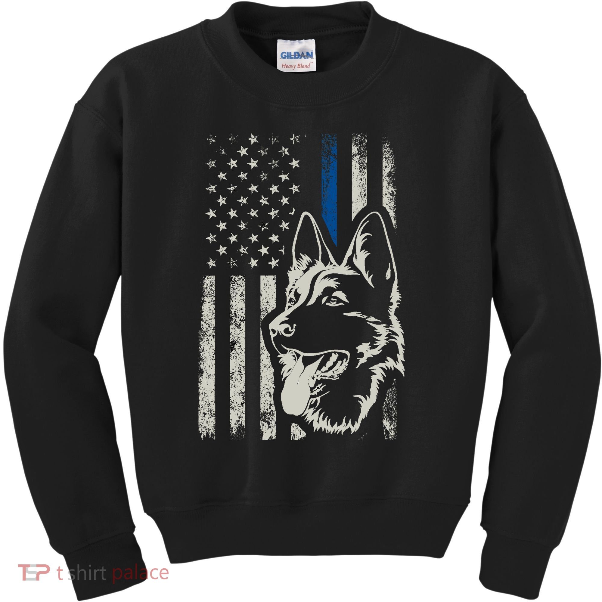 Patriotic German Shepherd K9 Unit Thin Blue Line Police Gift Kids Sweatshirt