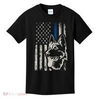 Patriotic German Shepherd K9 Unit Thin Blue Line Police Gift Kids T-Shirt thumb 0