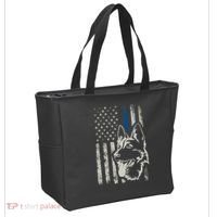Patriotic German Shepherd K9 Unit Thin Blue Line Police Gift Tote Bag thumb 2