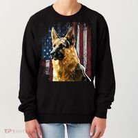 Patriotic German Shepherd American Flag Dog Gift Men Women Women's Sweatshirt thumb 0