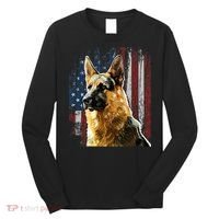 Patriotic German Shepherd American Flag Dog Gift Men Women Long Sleeve Shirt thumb 0