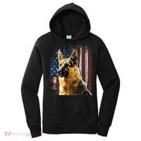 Patriotic German Shepherd American Flag Dog Gift Men Women Women's Hoodie thumb 0