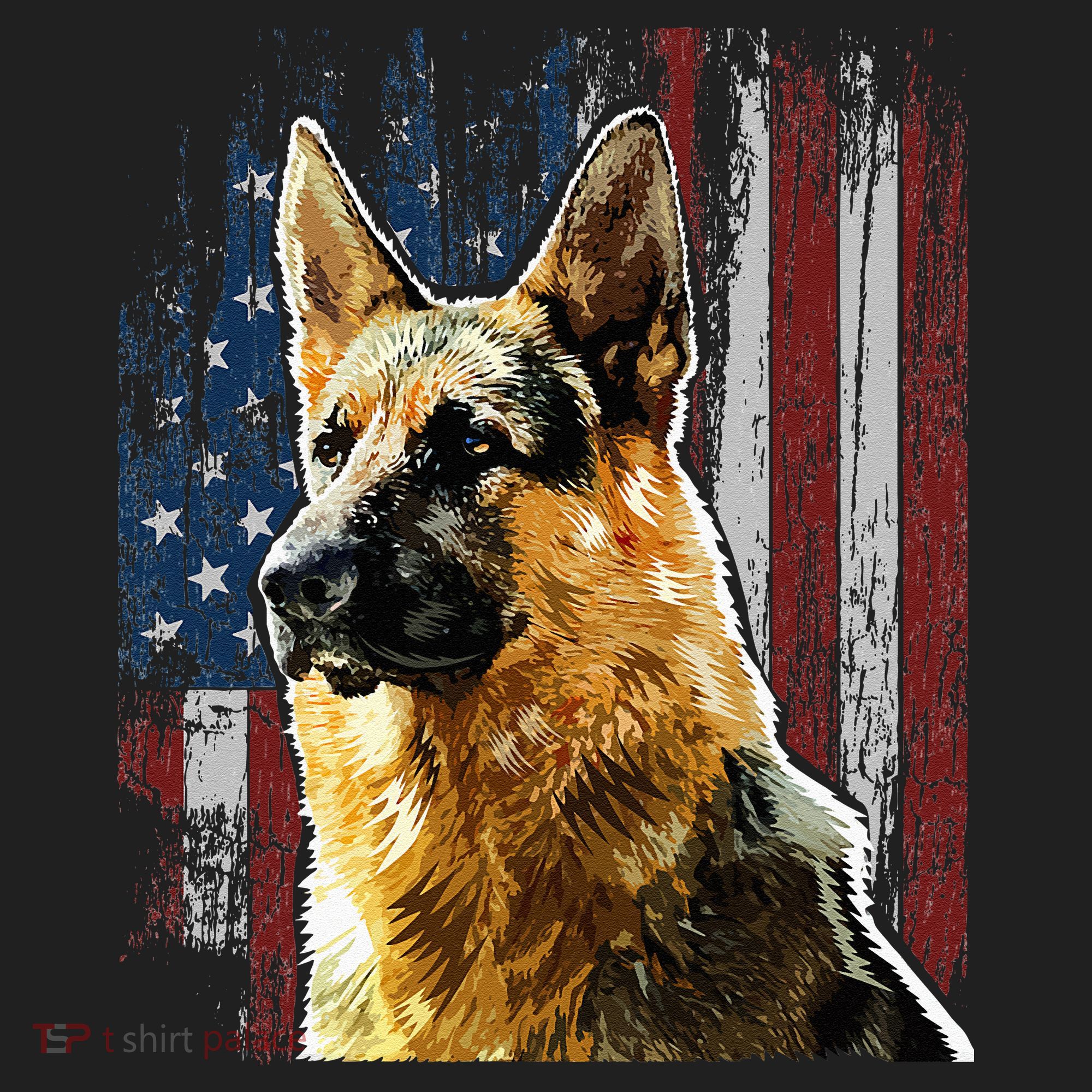 Patriotic German Shepherd American Flag Dog Gift Men Women Hat