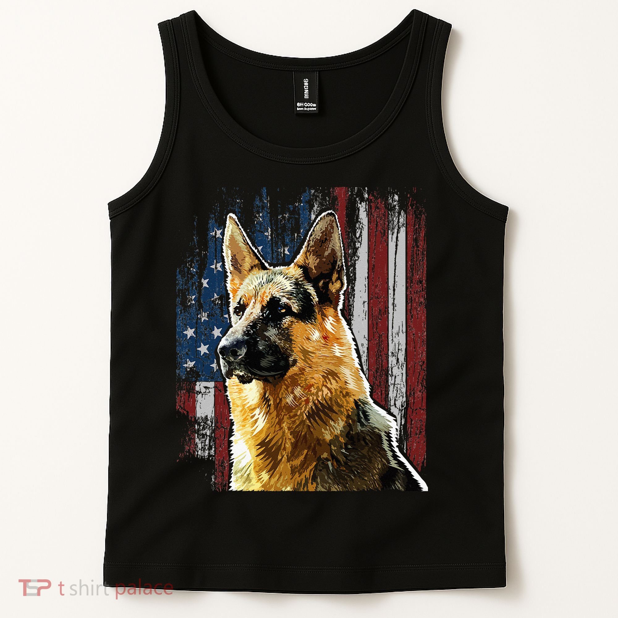 Patriotic German Shepherd American Flag Dog Gift Men Women Tank Top