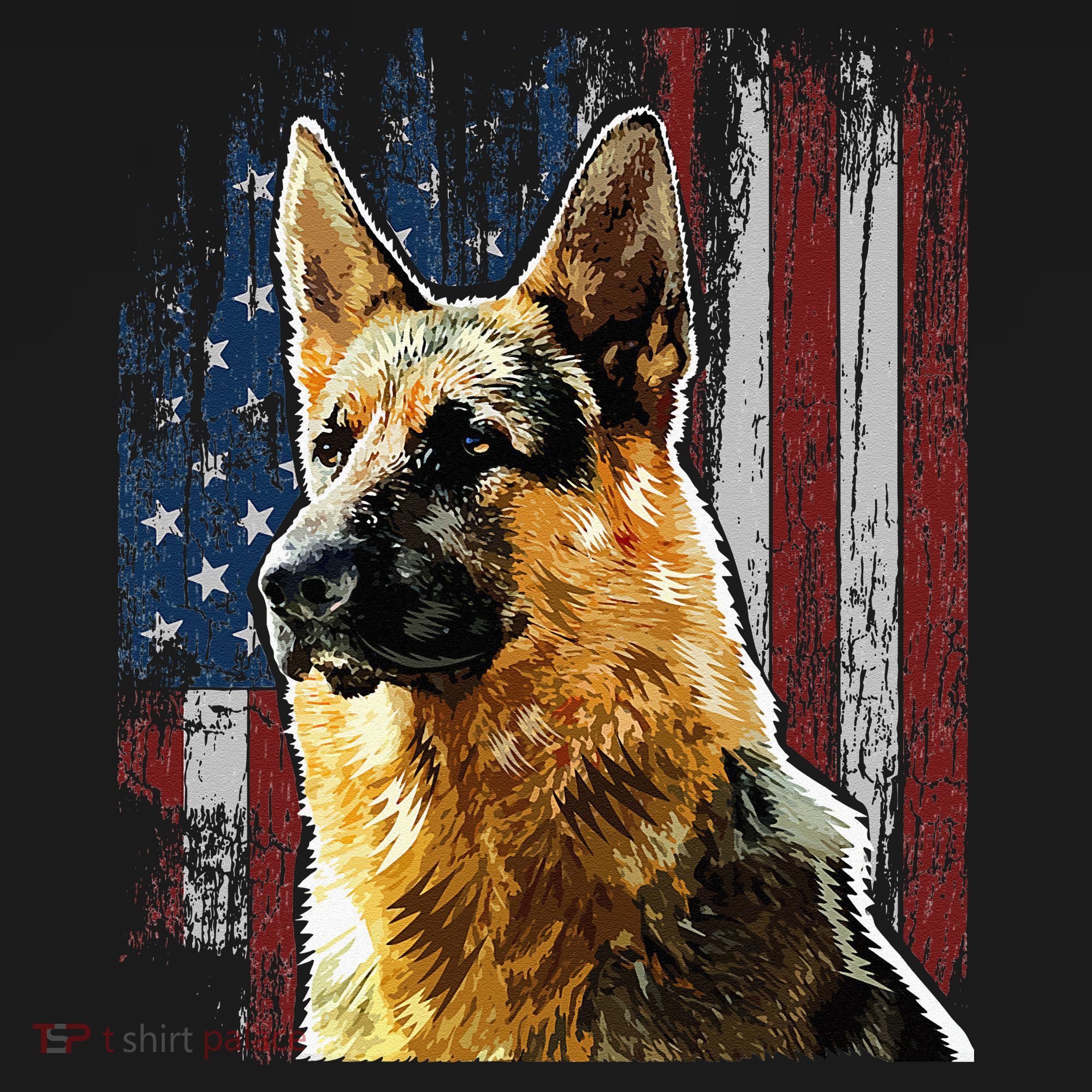 Patriotic German Shepherd American Flag Dog Gift Men Women Visor