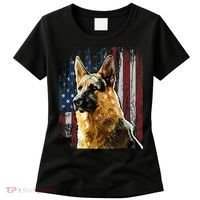 Patriotic German Shepherd American Flag Dog Gift Men Women Women's T-Shirt thumb 0