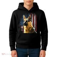Patriotic German Shepherd American Flag Dog Gift Men Women Kids Hoodie thumb 4