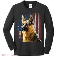 Patriotic German Shepherd American Flag Dog Gift Men Women Kids Long Sleeve Shirt thumb 0