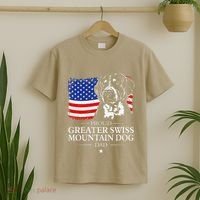 Proud Greater Swiss Mountain Dog Dad American Flag Patriotic T-Shirt thumb 2