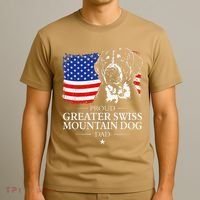 Proud Greater Swiss Mountain Dog Dad American Flag Patriotic T-Shirt thumb 3