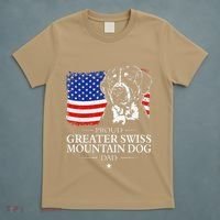 Proud Greater Swiss Mountain Dog Dad American Flag Patriotic T-Shirt thumb 5