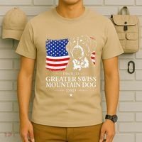 Proud Greater Swiss Mountain Dog Dad American Flag Patriotic T-Shirt thumb 6
