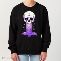 Pastel Goth Skull Crying Sad Stars Purple Alt Aesthetic Women's Sweatshirt thumb 0