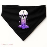 Pastel Goth Skull Crying Sad Stars Purple Alt Aesthetic USA-Made Doggie Bandana thumb 0