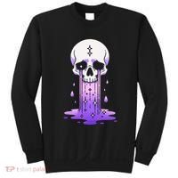 Pastel Goth Skull Crying Sad Stars Purple Alt Aesthetic Sweatshirt thumb 0