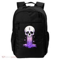 Pastel Goth Skull Crying Sad Stars Purple Alt Aesthetic Backpack thumb 0