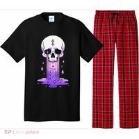 Pastel Goth Skull Crying Sad Stars Purple Alt Aesthetic Pajama Set thumb 0