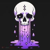 Pastel Goth Skull Crying Sad Stars Purple Alt Aesthetic Women's Hoodie thumb 2