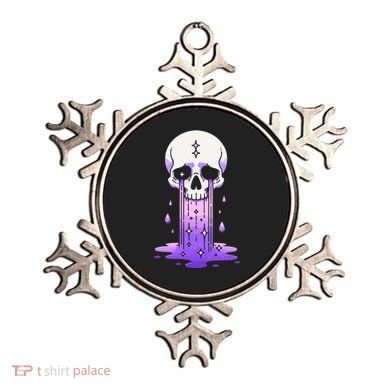 Pastel Goth Skull Crying Sad Stars Purple Alt Aesthetic Ornament