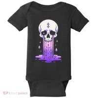 Pastel Goth Skull Crying Sad Stars Purple Alt Aesthetic Baby Bodysuit thumb 0