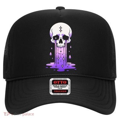 Pastel Goth Skull Crying Sad Stars Purple Alt Aesthetic Hat