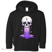 Pastel Goth Skull Crying Sad Stars Purple Alt Aesthetic Toddler Hoodie thumb 0