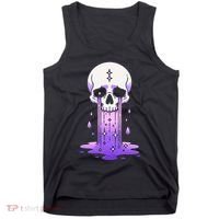 Pastel Goth Skull Crying Sad Stars Purple Alt Aesthetic Tank Top thumb 0