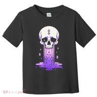 Pastel Goth Skull Crying Sad Stars Purple Alt Aesthetic Toddler T-Shirt thumb 0