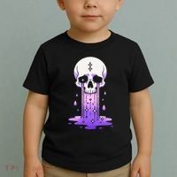 Pastel Goth Skull Crying Sad Stars Purple Alt Aesthetic Toddler T-Shirt thumb 2