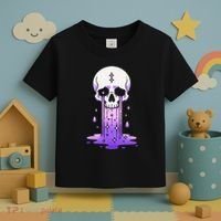 Pastel Goth Skull Crying Sad Stars Purple Alt Aesthetic Toddler T-Shirt thumb 3