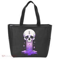 Pastel Goth Skull Crying Sad Stars Purple Alt Aesthetic Tote Bag thumb 0