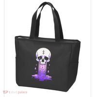 Pastel Goth Skull Crying Sad Stars Purple Alt Aesthetic Tote Bag thumb 3