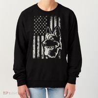 Patriotic German Shepherd AMERICAN FLAG 4th Of July Shepherd Women's Sweatshirt thumb 0