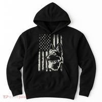 Patriotic German Shepherd AMERICAN FLAG 4th Of July Shepherd Hoodie thumb 0
